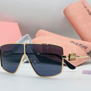 Miu Miu MU59 Wide Frame Metal Sunglasses