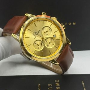 Daniel Wellington 3-Dial Chronograph Leather Watch
