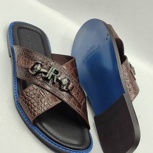 John Richmond Double Strap Leather Slippers
