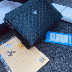 Emporio Armani Monogram Imprint Leather Purse