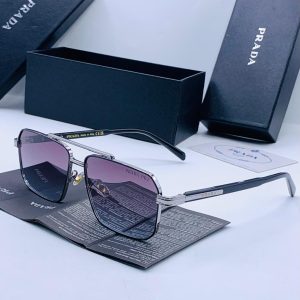 Prada PR1254 Square Frame Metal Sunglass