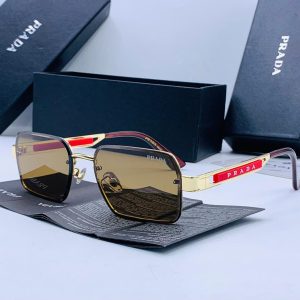 Prada PR1280 Square Frame Metal Sunglass