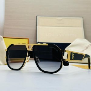 LOUIS VUITTON Iconic Gold-Accent Square Sunglasses