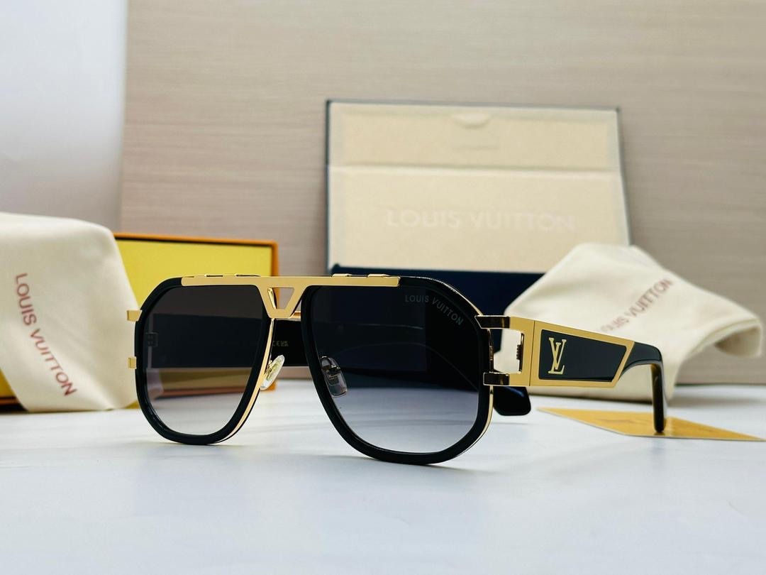 LOUIS VUITTON Iconic Gold-Accent Square Sunglasses